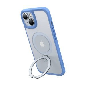 Coque de téléphone Torras Ostand Matte pour iPhone 15 - Bleu Marine