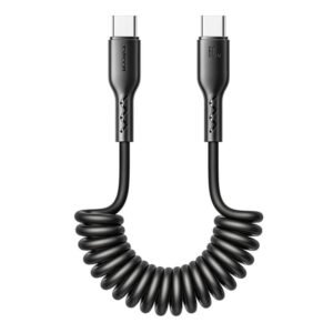 Câble de chargement rapide Joyroom Type-C vers Type-C 60W 1.5m enroulé - Série Easy-Travel - Noir