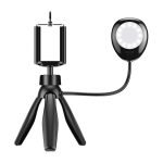 Support téléphone/trépied APEXEL APL-JJ21FL avec lumière LED - Noir