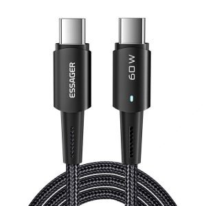 Câble USB-C vers USB-C 60W Essager 1m - Noir