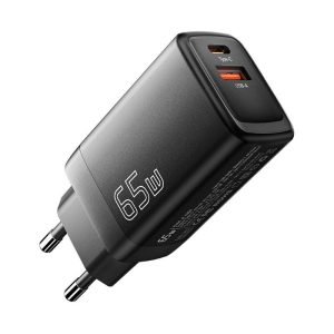 Chargeur mural USB-C+USB-A 65W Essager GaN - Noir