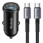 Chargeur de voiture McDodo CC-7493 65W avec câble USB-C 100W - Noir