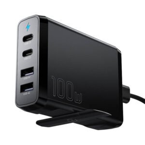 Chargeur de bureau 100W - Essager GaN - 2xUSB-C + 2xUSB-A - Noir