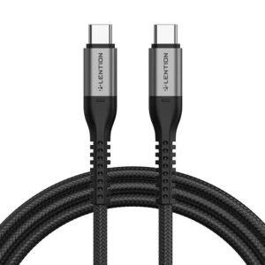 Câble de charge rapide USB-C vers USB-C Lention CB-CCT 60W, 5A/20V, 480Mbps, 2m - Noir