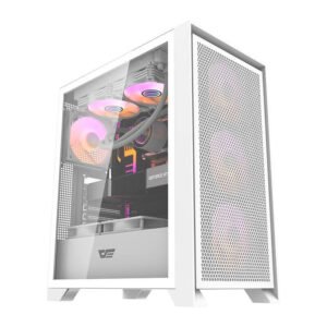 Boîtier d'ordinateur Darkflash DRX70 MESH + 4 ventilateurs RGB - Blanc