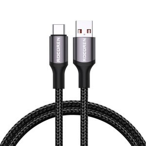 Câble de charge rapide Rocoren USB-A vers USB-C Série Retro 2m 3A - Gris
