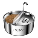 Fontaine et Mangeoire pour animaux en inox 2 en 1 3.2L - Rojeco