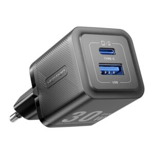 Chargeur mural Vention FEQB0-EU - USB-C et USB-A, 30W, GaN - Noir