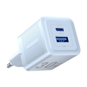 Chargeur mural Vention FEQL0-EU USB-C + USB-A 30W/30W GaN - Bleu