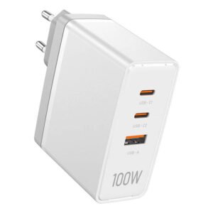 Chargeur mural Vention FEGW0-EU - 2xUSB-C, USB-A - 100W/100W/30W GaN - Blanc