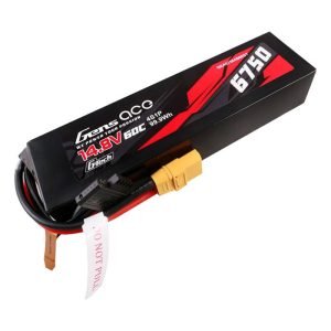 Batterie Lipo 6750mAh 14.8V 60C 4S1P Gens ace G-Tech avec boîtier en PC et prise XT90