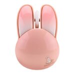 Souris sans fil + Bluetooth MOFII Rabbit M6DM - Peinture à l'huile (Blanc-Rose)