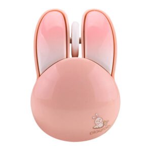 Souris sans fil + Bluetooth MOFII Rabbit M6DM - Peinture à l'huile (Blanc-Rose)