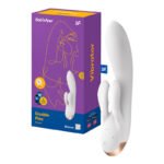 Vibromasseur Satisfyer Double Flex avec application - Blanc