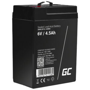 Batterie sans entretien AGM VRLA Green Cell AGM02 6V 4.5Ah - Pour alarme, caisse enregistreuse, jouet
