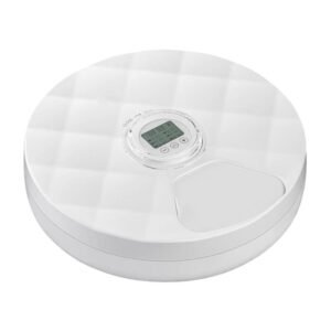Distributeur automatique de nourriture Petwant F19L-B à 6 compartiments - Blanc