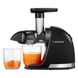 Extracteur de jus à rotation lente AMZCHEF 1501-BK-SM - Noir