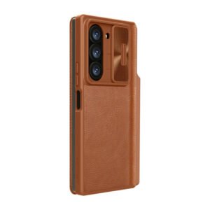 Étui en cuir Nillkin Qin Pro pour Samsung Galaxy Z Fold 6 5G - Marron