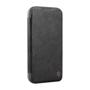Étui en cuir Nillkin Qin Prop pour iPhone 16 Pro Max - Noir
