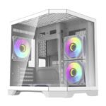 Boîtier d'ordinateur Darflash FT350 + 5 ventilateurs aRGB - Blanc