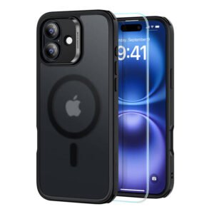 Coque ESR Hybrid (HaloLock) pour iPhone 16 avec kit de protection d'écran - Noir