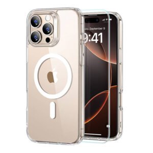 Coque ESR Hybrid (HaloLock) pour iPhone 16 Pro avec kit de protection d'écran - Transparent