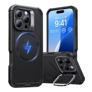 Coque ESR Cyber Tough HaloLock avec support pour iPhone 16 Pro Max - Noir
