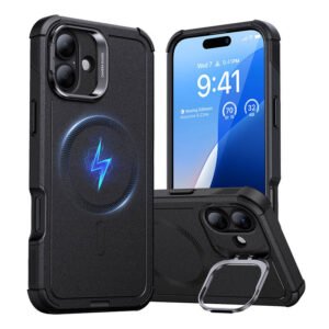 Coque ESR Cyber Tough avec support pour iPhone 16 Plus - Noir