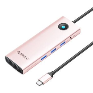 Station d'accueil multifonction ORICO Type-C 10 en 1 - Or Rose