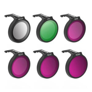 Ensemble de six filtres SUNNYLIFE pour DJI Neo: MCUV, CPL, ND8, ND16, ND32, ND64
