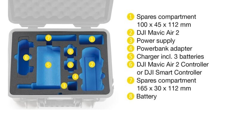 Valise de transport B&W type 4000 pour DJI Mavic Air 2 / Air 2S - Jaune – Image 5