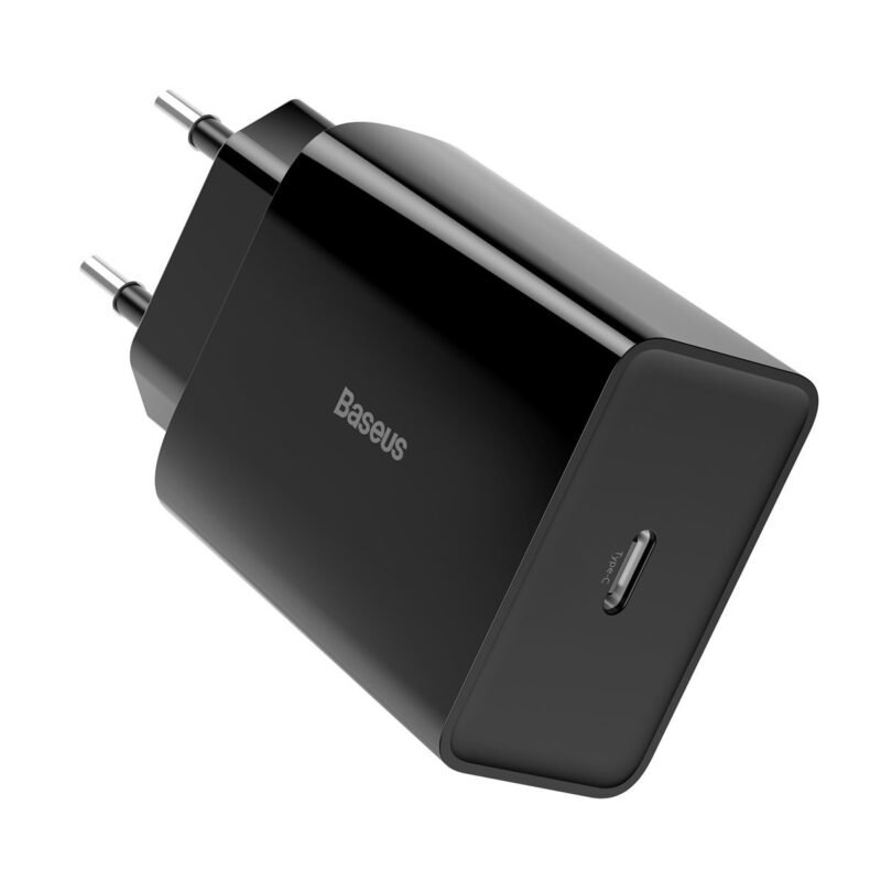 Chargeur Baseus USB-C Power Delivery 18W 3A + Câble USB-C vers Lightning 2,4A 1m Noir (Lot de 5) – Image 8