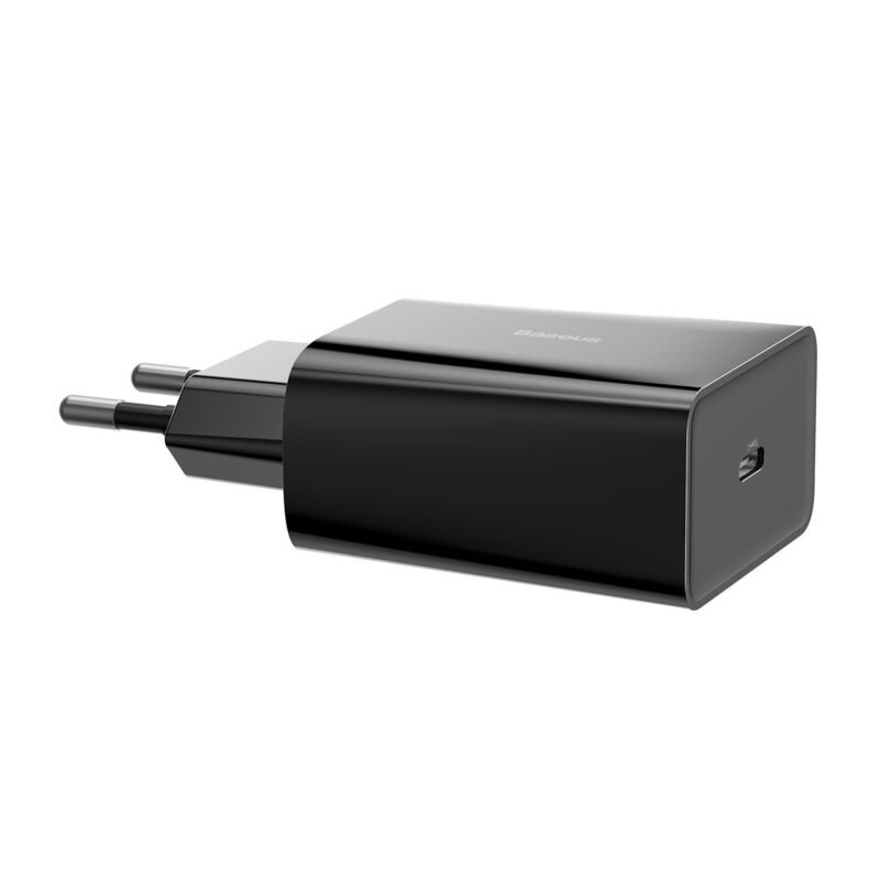 Chargeur Baseus USB-C Power Delivery 18W 3A + Câble USB-C vers Lightning 2,4A 1m Noir (Lot de 5) – Image 9