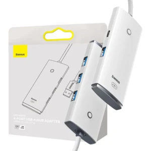 Hub 4 en 1 Baseus Lite Series USB vers 4x USB 3.0, 2m - Blanc