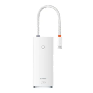 Hub 6 en 1 Baseus Lite Series USB-C vers 2x USB 3.0 + USB-C PD + HDMI + SD/TF - Blanc