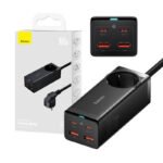 Chargeur mural multiprise Baseus GaN3 Pro - 2xUSB, 2xUSB-C, AC, 100W - Noir