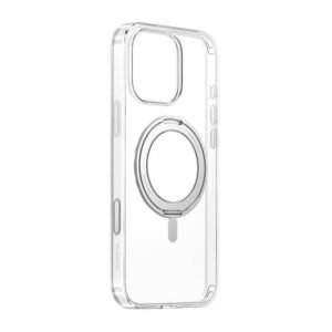 Coque magnétique avec support Baseus SkyRing 360° pour iP16 Pro - Transparent