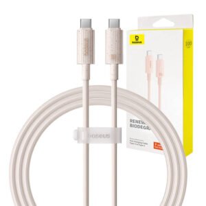 Câble de Charge Rapide Baseus USB-C vers USB-C Série Habitat 1m 100W - Rose