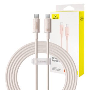 Câble de charge rapide Baseus USB-C vers USB-C Habitat Series 2m 100W - Rose