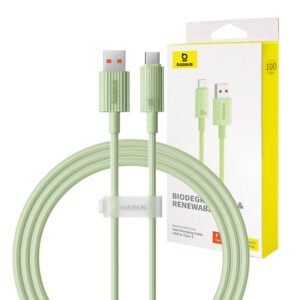 Câble de charge rapide Baseus USB vers USB-C Habitat Series 1m 100W - Vert